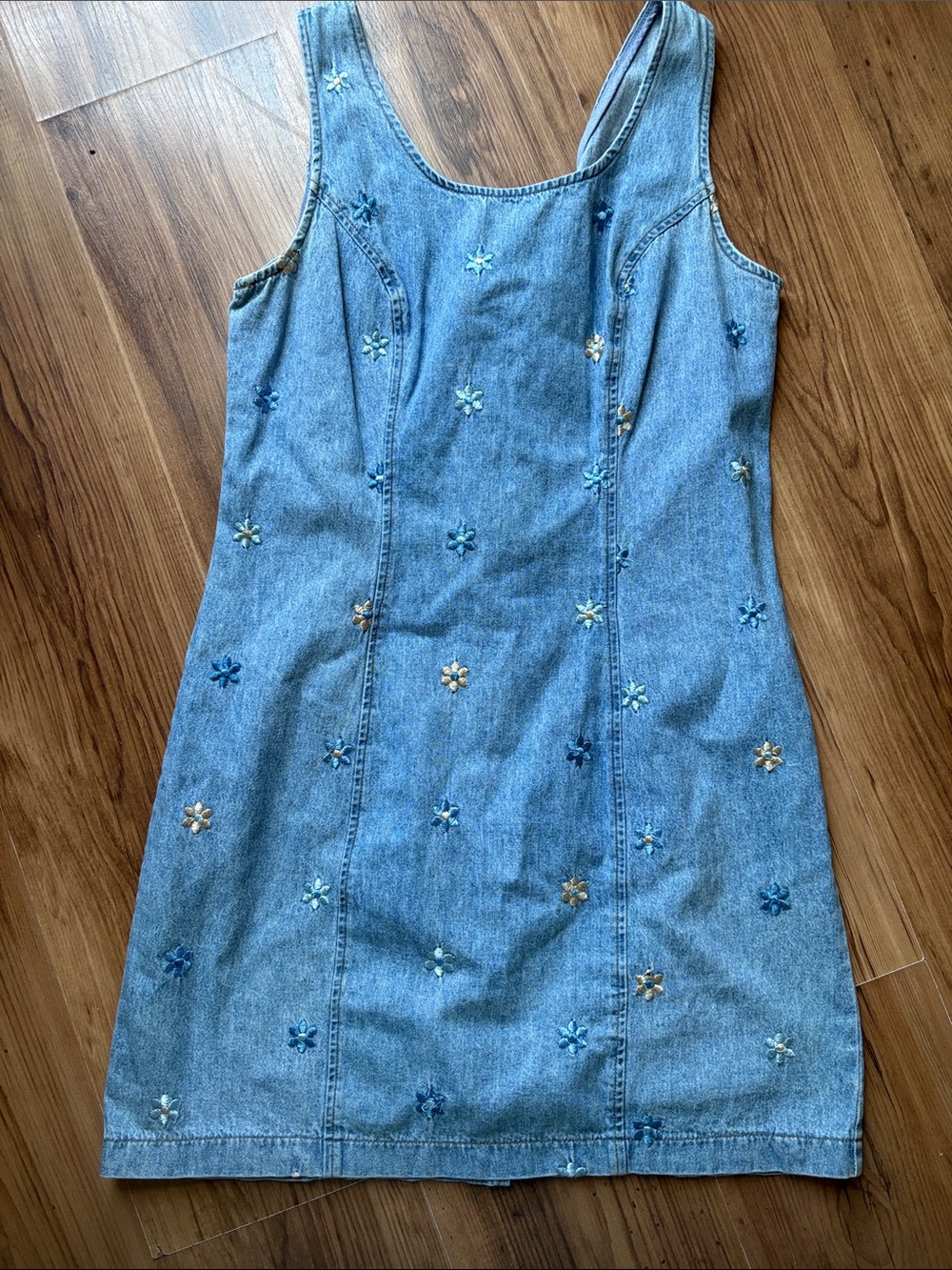 Vintage 90s No Boundaries Cotton Denim Floral Embroidered Jumper